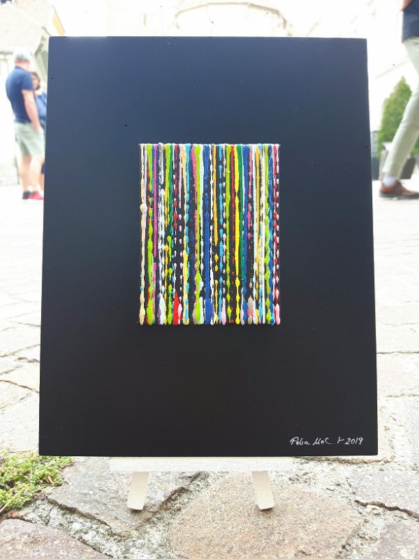 Coloured lines 11 2019 22×17 Acryl-Lack LW, SOLD